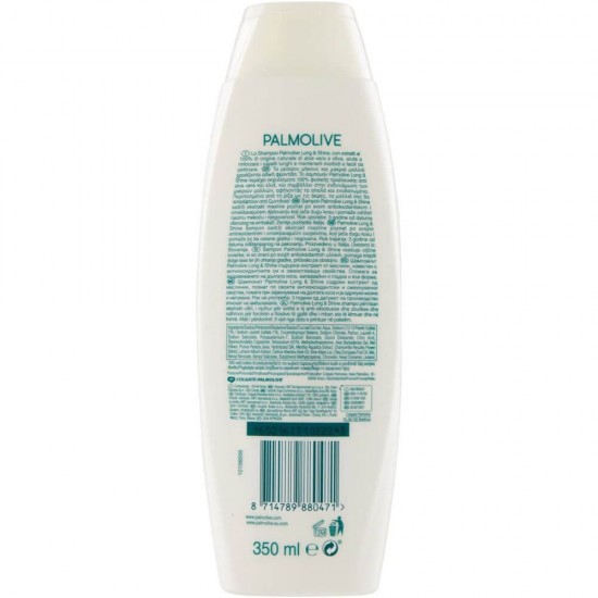 Sampon PALMOLIVE Long &amp; Shine Effect, 350 ml, cu Extract de Masline, Sampon Fortifiant, Sampon Spalare Par, Sampon Fortifiere, Sampoane pentru Par Degradat, Sampon Ingrijire Par, Sampon Curatare Par, Sampon pentru Parul Moale
