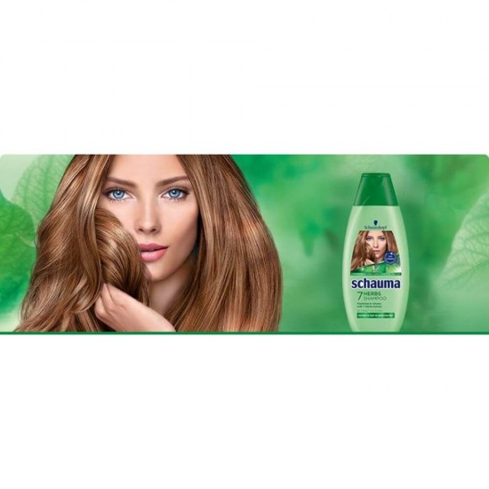 Sampon SCHAUMA 7 Herbs, 400 ml, cu Extract de Plante, pentru Par Gras, Sampon Fortifiant, Sampon Spalare Par, Sampon Fortifiere, Sampoane pentru Par Gras, Sampon Ingrijire Par, Sampon Curatare Par, Sampon pentru Parul Moale
