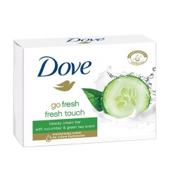 Sapun Solid DOVE GO Fresh, Parfum de Castravete si Ceai Verde, Greutate 100 g, Sapun Solid Crema Dove,  Sapunuri Solide Dove, Sapun pentru Maini Uscate, Sapun cu Extracte de Ceai Verde si Castravete