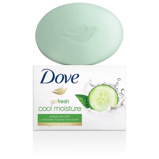 Sapun Solid DOVE GO Fresh, Parfum de Castravete si Ceai Verde, Greutate 100 g, Sapun Solid Crema Dove,  Sapunuri Solide Dove, Sapun pentru Maini Uscate, Sapun cu Extracte de Ceai Verde si Castravete