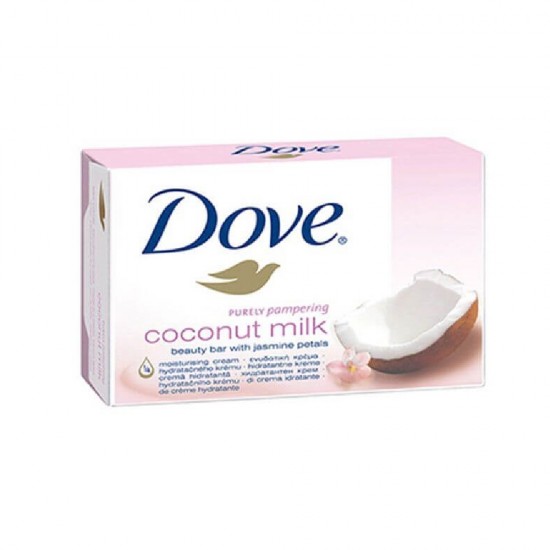 Sapun Solid DOVE Coconut Milk, Greutate 100 g, Parfum de Cocos, Sapun Solid Crema DOVE, Sapunuri Solide Dove, Sapun pentru Maini Uscate, Sapun Parfumat pentru Ingrijirea Mainilor, Sapun cu Parfum de Cocos