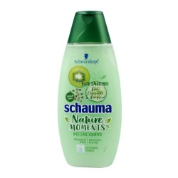 Sampon SCHAUMA Nature Moments, 400 ml, cu Extract de Kiwi, Castravete si Canepa, pentru Par Uscat, Sampon Vegan, Sampon Spalare Par, Sampon Fortifiere, Sampoane pentru Par Degradat, Sampon Ingrijire Par, Sampon Curatare Par, Sampon pentru Parul Moale