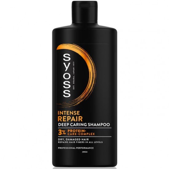 Sampon Syoss Repair Therapy pentru Par Deteriorat, 440 ml, Par Uscat, Sampon Par Fragil, Sampoane pentru Regenerare, Sampon Antimatreata, Produse de Ingrijire a Parului, Produse Hairstyling, Sampon Regenerator, Sampon Par Subtire