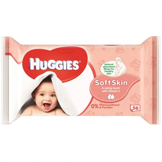 Servetele Umede Huggies Soft Skin, 56 Buc/Set, Servetele Umede pentru Piele Sensibila, Servetele Umede pentru Copii, Servetele Umede Baby, Servetele Umede Naturale, Servetele Umede Huggies, Servetele Umede Bebelusi