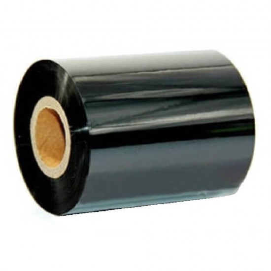 Ribon cu Ceara (WAX) Negru, 60mm x 300m, INK OUT - Ideale pentru Etichete Semilucioase