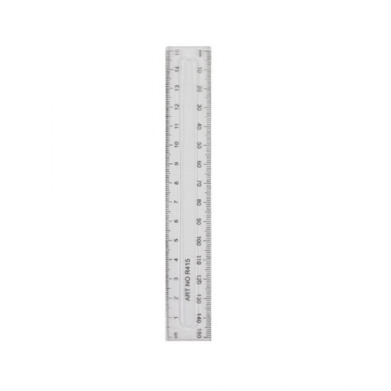 Rigla din Plastic Transparent, 15 cm - Rechizite Scolare
