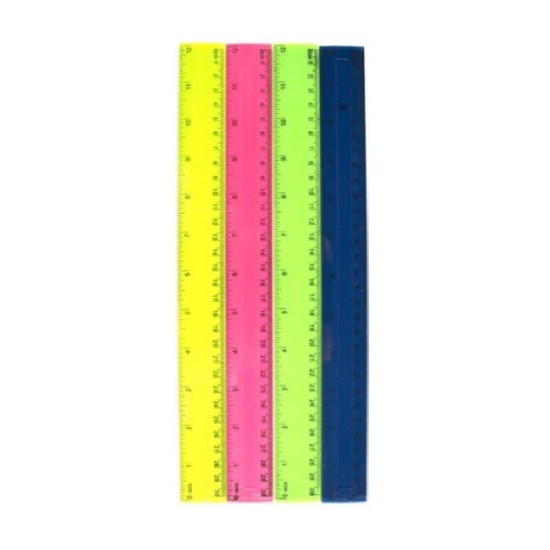 Rigla din Plastic Colorat Verde Mat, 30 cm - Rechizite pentru Copii
