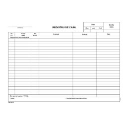 Registru Inventar Orizontal A4, 100 File/Carnet - Formular Tipizat Gestiune