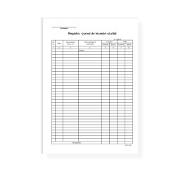 Registru Jurnal Incasari si Plati A4, 100 File/Carnet - Formular Tipizat Gestiune