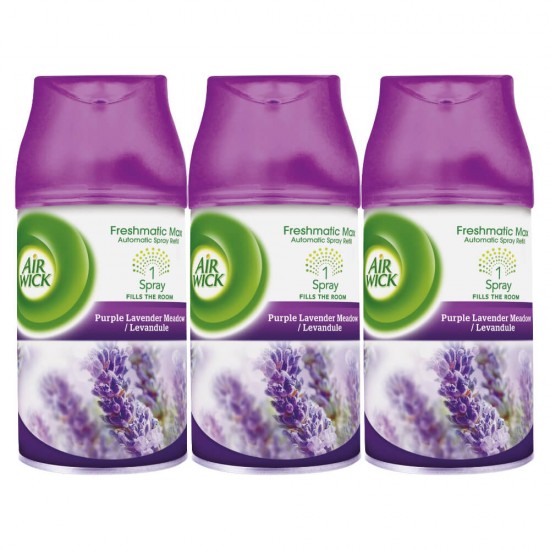 AIR WICK Rezerva Spray Odorizant Freshmatic, 250ml, Parfum de Lavanda, Spray tip Aerosol, Odorizant Camera, Odorizant Spray pentru Camera, Spray de Camera Parfumat, Rezerva Odorizant de Camera, Spray Odorizant AIR WICK Lavanda