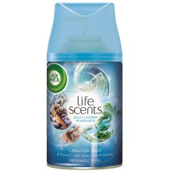 AIR WICK Rezerva Spray Odorizant Freshmatic, Turquoise Oasis, 250ml, Parfum Oceanic, Spray tip Aerosol, Odorizant Camera, Odorizant Parfumat Camera, Spray Odorizant, Rezerva Odorizant Spray, Spray de Camera Parfum Fresh