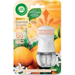 AIR WICK Set Aparat Electric + Odorizant Lichid Antitabac, 19 ml, Parfum de Portocala, Odorizant de Camera, Odorizant Lichid cu Dispenser Electric, Odorizant de Camera, Odorizant Lichid Antitabac, Odorizant de Camera AIR WICK