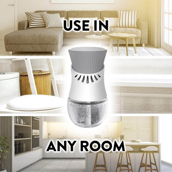 AIR WICK Set Aparat Electric + Odorizant Lichid Lavanda, 19 ml, Parfum Floral, Odorizant de Camera, Odorizant Lichid Parfumat, Odorizant AIR WICK, Set Odorizant cu Aparat Electric, Odorizant ppentru Camera cu Lavanda