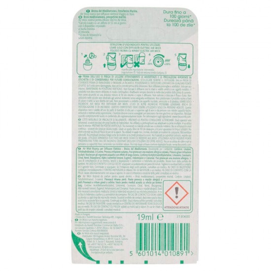 Rezerva Odorizant Electric Lichid AIR WICK, Briza Mediterana, 19 ml, Parfum Oceanic, Odorizant Camera, Rezerva Lichida Odorizant Electric, Odorizant Lichid pentru Camera, Rezerva Odorizant de Camera