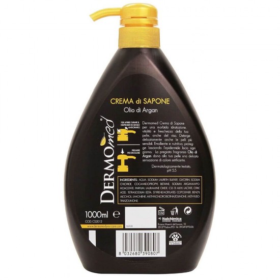 Sapun Lichid DERMOMED, 1 L, Sapun Lichid cu Ulei de Argan, Sapun Hidratant, Sapun Lichid Hidratant, Sapun Lichid, Sapun Dermomed, Dermomed Sapun Lichid Ulei de Argan, Sapun Lichid cu Pompita