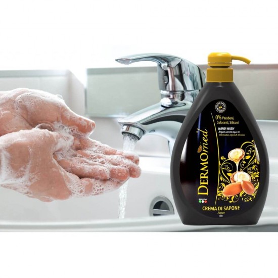 Sapun Lichid DERMOMED, 1 L, Sapun Lichid cu Ulei de Argan, Sapun Hidratant, Sapun Lichid Hidratant, Sapun Lichid, Sapun Dermomed, Dermomed Sapun Lichid Ulei de Argan, Sapun Lichid cu Pompita