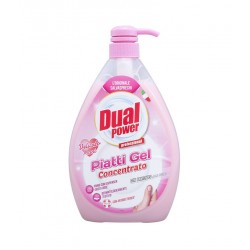 Detergent Concentrat de Vase Lichid DUAL POWER, 1 L, pentru Maini Delicate, Detergent cu Pompa, Detergent Vase, Detergent Vase Antibacterian, Detergent Vase cu Pompita