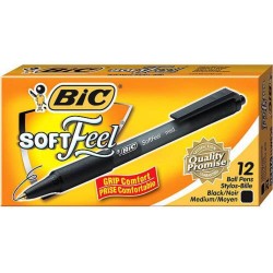 Set 12 Pixuri Bic Soft Feel Clic, Varf 1 Mm, Negre, Set Pixuri Colorate, Pixuri Bic, Pixuri Retractabile Pentru Scoala, Set Pixuri Negre Cu Buton, Pixuri Negre Cu Mecanism, Pix Negru Cu Mecanism, Pix Pentru Scoala, Pix Negru Cu Buton