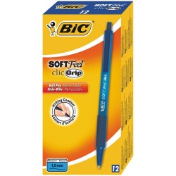 Set 12 Pixuri Bic Soft Feel Clic, Varf 1 Mm, Albastre, Set Pixuri Colorate, Pixuri Bic, Pixuri Retractabile Pentru Scoala, Set Pixuri Albastre Cu Buton, Pixuri Albastre Cu Mecanism, Pix Albastru Cu Mecanism, Pix Pentru Scoala, Pix Albastru Cu Buton