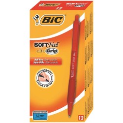 Set 12 Pixuri Bic Soft Feel Clic, Varf 1 Mm, Rosii, Set Pixuri Colorate, Pixuri Bic, Pixuri Retractabile Pentru Scoala, Set Pixuri Rosii Cu Buton, Pixuri Rosii Cu Mecanism, Pix Rosu Cu Mecanism, Pix Pentru Scoala, Pix Rosu Cu Buton
