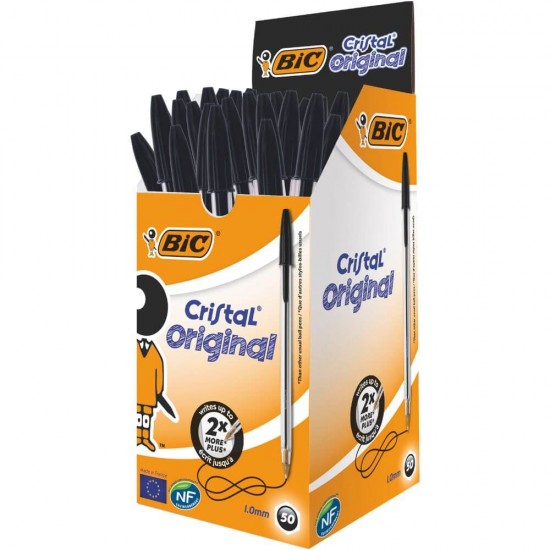 Set 50 Pixuri Bic Cristal, Varf 1 Mm, Negre, Corp Plastic Transparent/negru, Pixuri Bic Cristal Mediu, Pixuri Scoala, Pixuri Colorate, Pixuri Negre, Pix Negru, Pix Pentru Scoala, Pix Colorat