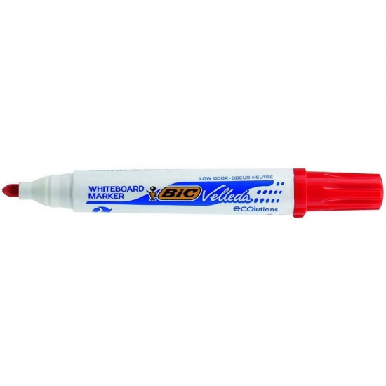Set 12 Markere Bic Eco Velleda 1701, Rosii, Marker Bic, Marker Bic Eco, Marker Eco, Bic Eco Velleda, Eco Velleda 1701, Marker Tabla,markere Whiteboard, Marker Tabla Magnetica