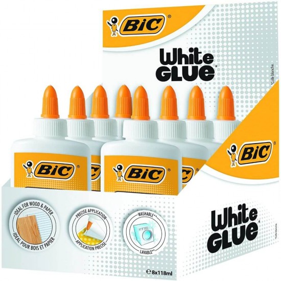 Set 8 Lipiciuri Bic White Glue, 118 Ml, Lipici Bic, Lipiciuri Bic, Lipici Bic White, Lipici Bic White Glue, Lipici Lichid, Lipici Alb, Lipici Hartie, Lipici Universal, Lipici Pentru Craft