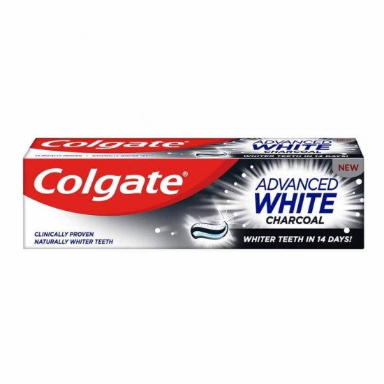 Pasta de Dinti COLGATE Advanced White Charcoal, Cantitate 100 ml, Aroma Florala, Pasta de Dinti Colgate Charcoal, Pasta de Dinti cu Carbune Activ, Pasta de Dinti Colgate Advanced White, Pasta de Dinti pentru Dinti mai Albi, Pasta Dinti Anticarii
