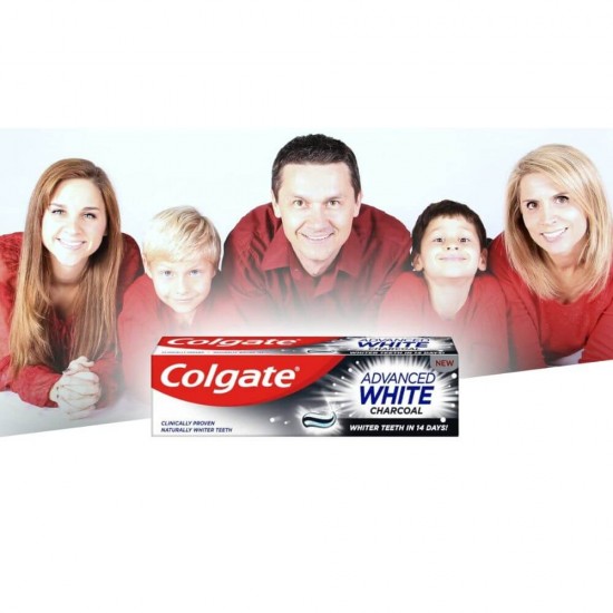 Pasta de Dinti COLGATE Advanced White Charcoal, Cantitate 100 ml, Aroma Florala, Pasta de Dinti Colgate Charcoal, Pasta de Dinti cu Carbune Activ, Pasta de Dinti Colgate Advanced White, Pasta de Dinti pentru Dinti mai Albi, Pasta Dinti Anticarii