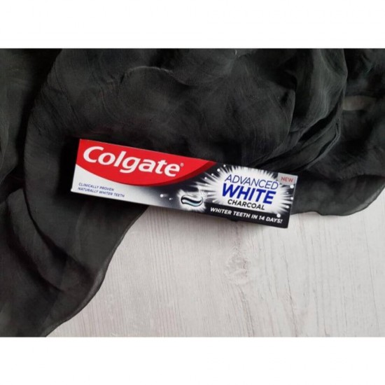 Pasta de Dinti COLGATE Advanced White Charcoal, Cantitate 100 ml, Aroma Florala, Pasta de Dinti Colgate Charcoal, Pasta de Dinti cu Carbune Activ, Pasta de Dinti Colgate Advanced White, Pasta de Dinti pentru Dinti mai Albi, Pasta Dinti Anticarii