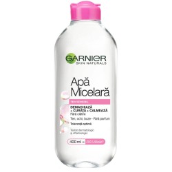 Apa Micelara Garnier Skin Naturals pentru Ten Sensibil, 400 ml, Garnier Skin Naturals, Apa Micelara pentru Piele Sensibila, Apa Micelara Demachianta, Demachiant Apa Micelara Garnier, Demachiant pentru Ten Sensibil, Lotiune Curatare Machiaj