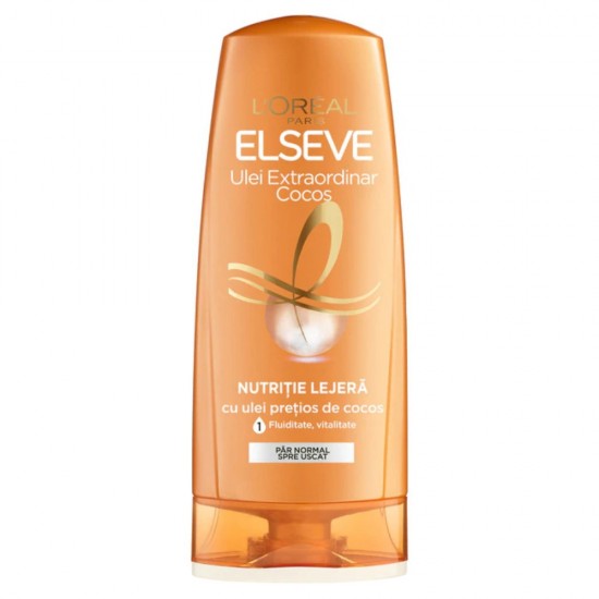 Balsam pentru Par Uscat Lâ€™Oreal Paris Elseve Ulei Extraordinar de Cocos, 200 ml, Balsam Par Uscat, Balsam Ulei Extraordinar, Balsam de Par Uscat, Balsam Lâ€™Oreal Par Uscat, Balsam Hidratare, Balsam Refacere, Balsam Par Deteriorat