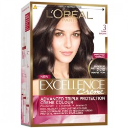 Vopsea de Par Permanenta L'OREAL Paris Excellence Creme 3, Saten Inchis, 192 ml, Cu Amoniac, Vopsea de Par, Vopsea de Par Permanenta, Vopsea de Par L'OREAL, Vopsea de Par L'OREAL Paris Excellence, Vopsea Permanenta L'OREAL