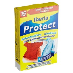 Servetele Absorbante Culori Iberia Protect, 15 Buc/Pachet, Servetele Antidecolorare, Servetele Protectie Haine Color, Servetele Captare Culori, Servetele pentru Haine Colorate, Servetele Absorbante pentru Pastrarea Culorilor, Servetele Spalare Haine
