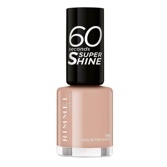 Lac de Unghii Rimmel London 60 Seconds 708 Kiss in The Nude, 8 ml, Nude, Lac de Unghii Nude, Lac de Unghii Nude, Oja de Unghii Manechiura, Produse Ingrijirea Unghiilor, Lacuri Rimmel London pentru Manechiura si Pedichiura