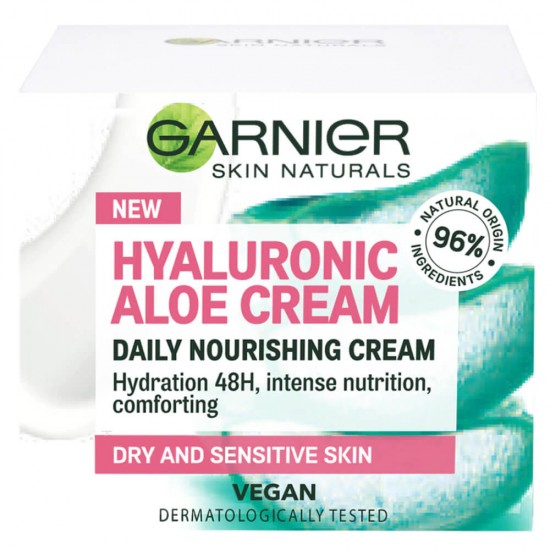 Crema Hidratanta de Zi Garnier Skin Naturals, cu Acid Hialuronic si Aloe Vera, 50 ml, Crema, Crema de Zi, Crema cu Acid Hialuronic, Crema cu Aloe Vera, Crema Hidratanta, Crema de Fata, Crema pentru Fata, Crema de Zi pentru Fata