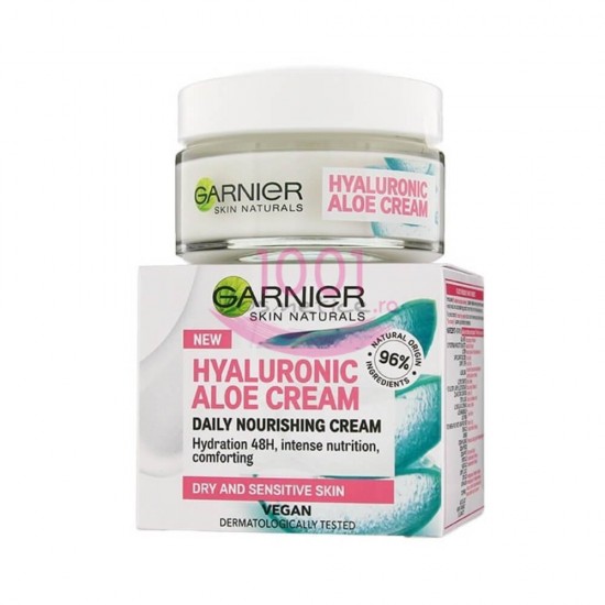 Crema Hidratanta de Zi Garnier Skin Naturals, cu Acid Hialuronic si Aloe Vera, 50 ml, Crema, Crema de Zi, Crema cu Acid Hialuronic, Crema cu Aloe Vera, Crema Hidratanta, Crema de Fata, Crema pentru Fata, Crema de Zi pentru Fata