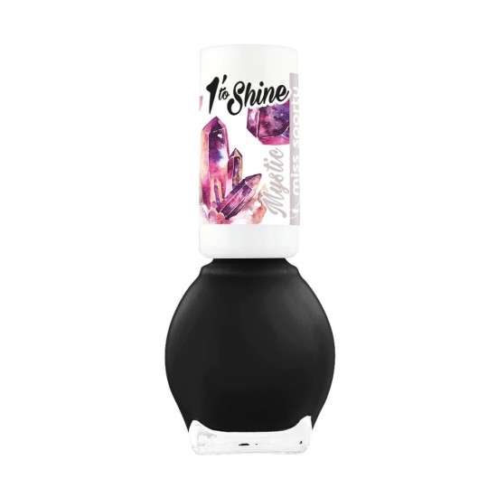 Lac de Unghii 649 Midnight Miss Sporty 1 Minute to Shine, 7 ml, Oja, Oja Colorata, Oja pentru Unghii, Lac pentru Unghii, Lac de Unghii Colorat, Lac de Unghii Miss Sporty, Oja Miss Sporty, Oja Neagra, Lac Negru