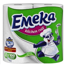 Prosoape de Hartie EMEKA White, 3 Straturi, 2 Role/Set, Prosoape de Hartie, Prosoape Absorbante Hartie, Prosoape EMEKA, Role Prosoape de Hartie, Rola Servetele, Role Servetele Bucatarie