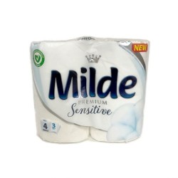 Hartie Igienica MILDE Sensitive PREMIUM, 3 Straturi, 4 Role/Set, Hartie 3 Straturi, Hartie Igienica Parfumata, Hartie Igienica 3 Straturi, Hartie MILDE
