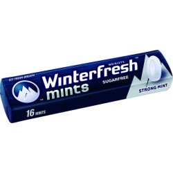 Bomboane Mentolate WINTERFRESH Strong Mint, 16 Pastile, Pastile Mentolate, Bomboane cu Menta, Bomboane de Menta, Pastile cu Menta, Bomboane Mentolate Fara Zahar, Bomboane cu Mentol, Pastile Mentolate Winterfresh