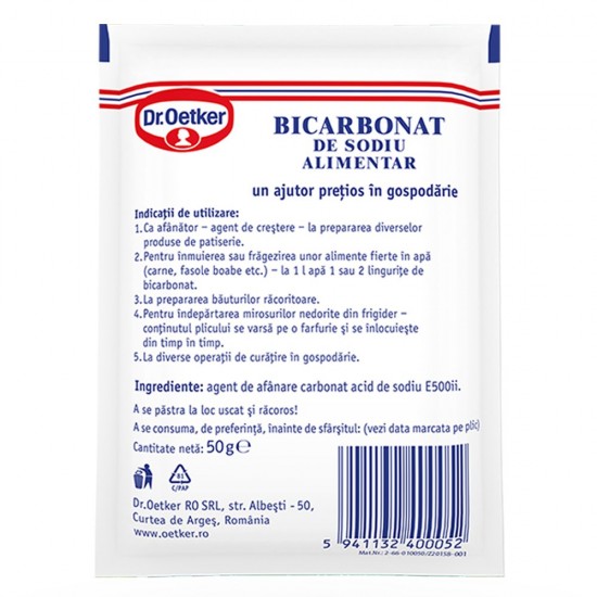 Bicarbonat de Sodiu Alimentar Dr. Oetker, 50 g, Bicarbonat Sodiu, Sodiu Bicarbonat, Soda Bicarbonata, Bicarbonat pentru Prajituri, Bicarbonat Alimentar, Bicarbonat Bucatarie, Bicarbonat Gatit, Carbonat Acid de Sodiu