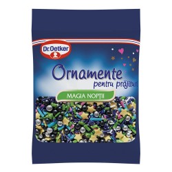 Ornamente Colorate pentru Prajituri DR. OETKER, Zahar, 30 g, Magia Noptii, Ornamente de Zahar, Ornamente pentru Deserturi, Stelute de Zahar pentru Prajituri, Ornamente pentru Dulciuri, Ornamente pentru Decor Deserturi, Stelute Colorate pentru Deserturi