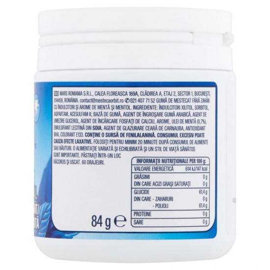 Borcan Guma de Mestecat Orbit Professional Strong Mint, 60 Buc, Guma pentru Mestecat, Guma Orbit, Guma Mestecat, Guma Mentolata, Guma Aroma de Menta, Guma cu Menta, Pachet Guma Orbit, Pachet Guma de Mestecat, Guma Borcan, Guma Recipient