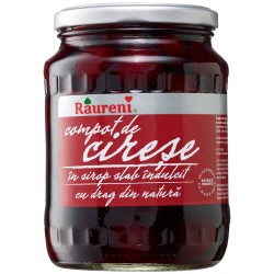 Compot de Cirese Raureni, 720g, Compot, Compot de Cirese, Compot din Cirese, Cirese in Sirop, Compot de Cirese Sirop, Cirese in Sirop, Bucati de Cirese Sirop, Compot de Cirese Indulcit