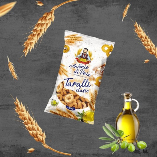 Covrigei Clasici Antonio Di Vaio Taralli, 100 g, Covrigi, Covrigi Clasici, Covrigi Antonio Di Vaio Taralli, Covrigi Mici, Covrigi cu Sare, Covrigi Crocanrti, Covrigi din Grau, Covrigi din Grau Clasici, Pungi cu Covrigi, Cogrivi Italienesti