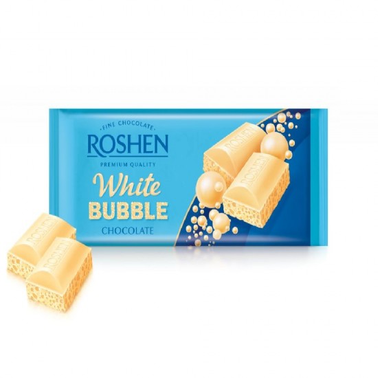 Ciocolata Aerata Alba Roshen, cu Lapte, 80 g, Ciocolata Alba Aerata, Ciocolata Aerata Alba cu Lapte, Ciocolata Aerata Roshen, Ciocolata Aerata Roshen cu Lapte, Roshen, Ciocolata Aerata Desert