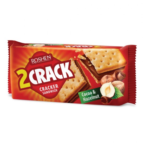 Biscuiti cu Umplutura de Ciocolata si Alune, Roshen 2 Crack, 235 g, Biscuiti cu Umplutura Roshen, Pachet de Biscuiti cu Ciocolata, Gama Roshen 2 Crack, Pachet de  Biscuiti Ciocolata cu Alune, Biscuiti cu Crema de Ciocolata, Biscuiti cu Crema de Cacao
