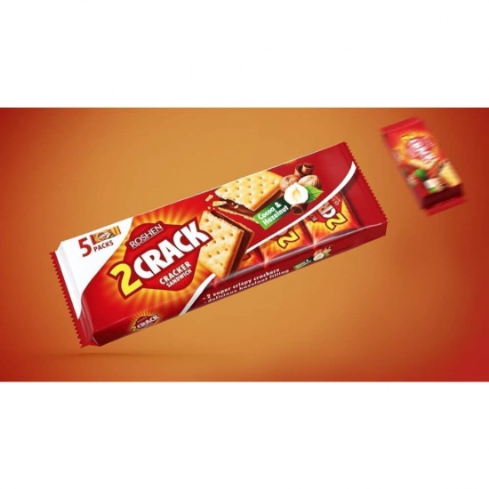 Biscuiti cu Umplutura de Ciocolata si Alune, Roshen 2 Crack, 235 g, Biscuiti cu Umplutura Roshen, Pachet de Biscuiti cu Ciocolata, Gama Roshen 2 Crack, Pachet de  Biscuiti Ciocolata cu Alune, Biscuiti cu Crema de Ciocolata, Biscuiti cu Crema de Cacao