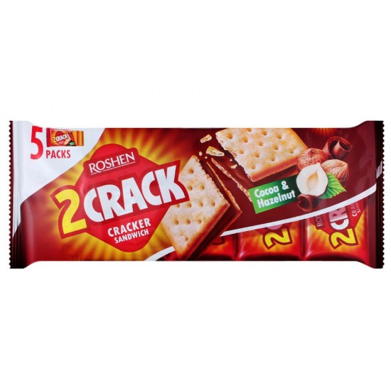 Biscuiti cu Umplutura de Ciocolata si Alune, Roshen 2 Crack, 235 g, Biscuiti cu Umplutura Roshen, Pachet de Biscuiti cu Ciocolata, Gama Roshen 2 Crack, Pachet de  Biscuiti Ciocolata cu Alune, Biscuiti cu Crema de Ciocolata, Biscuiti cu Crema de Cacao